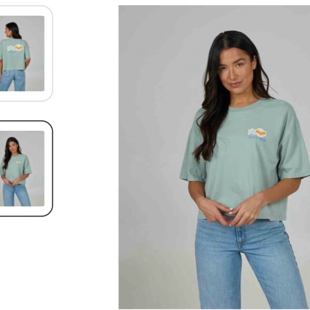 Salty Crew Women’s Skimmer Crop Light Sage Graphic Tee
